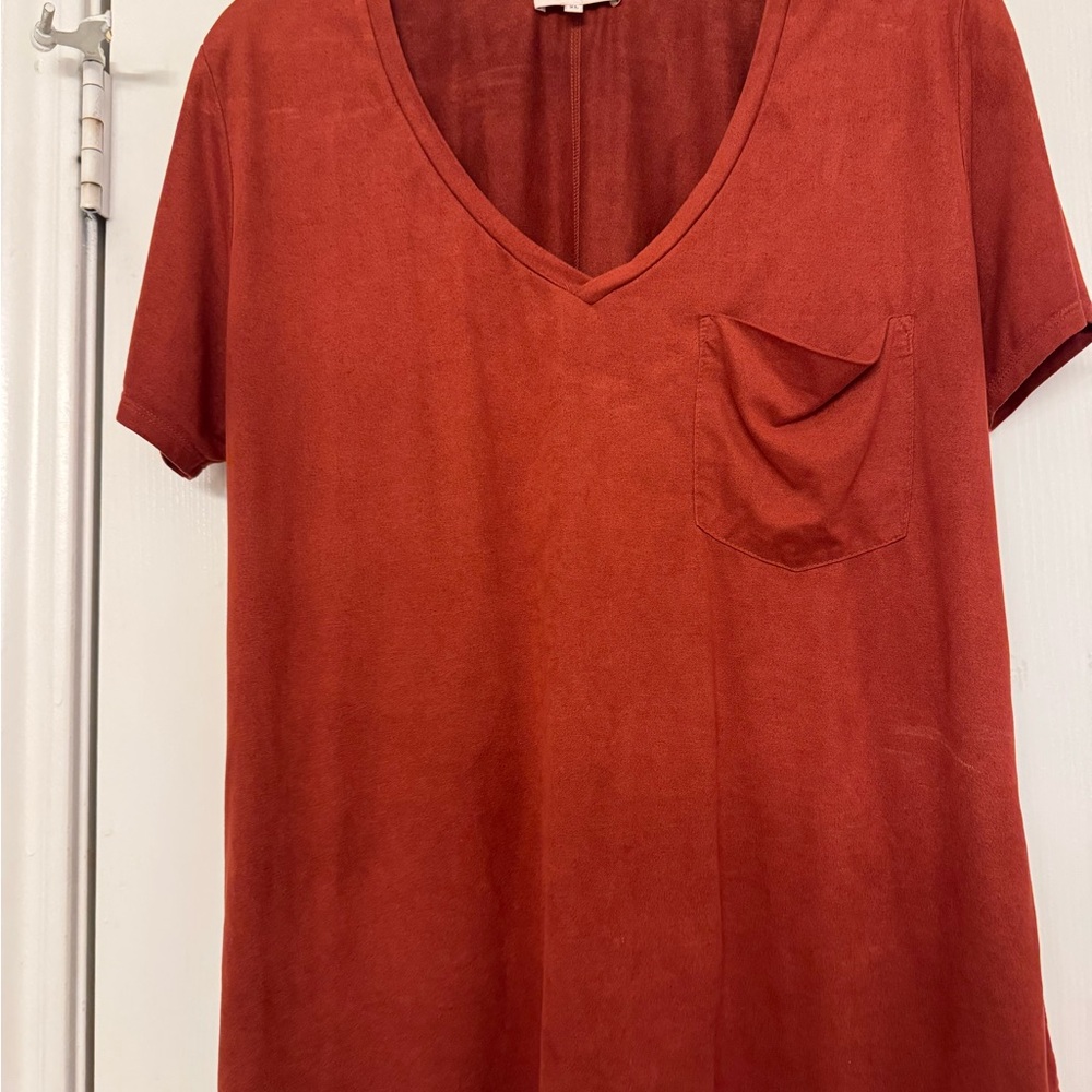 Another Love Deep Red V-Neck Tee